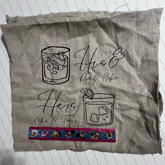 Beige His & Hers Drink Canvas for Weddings - Picture 4 of 4